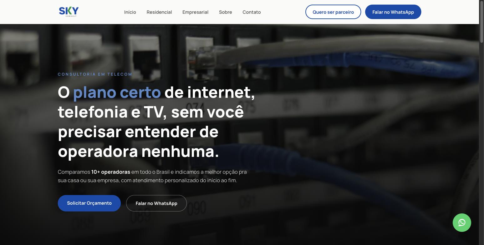 Site da SkyConsult, projeto ThriveUp